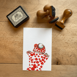 Carte grenouille à fleurs